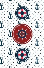 Cino Antialerjik Çocuk Halısı Çapa Desenli Mavi Beyaz 120x180