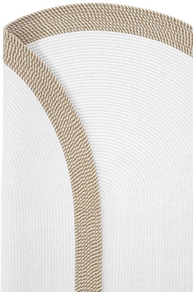 Milda 123 Beyaz Kahve Jüt Hasırlı El Örgüsü Çift Taraflı Kilim Oval Jüt Halı