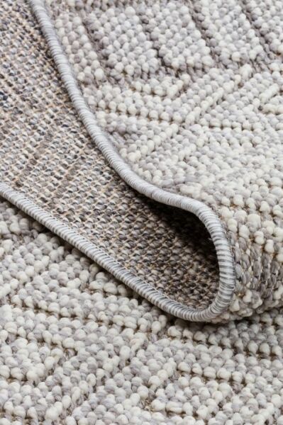 Türkmen Halı Oslo 19542B Gri Bukleli Modern Örgü Saçaklı Halı