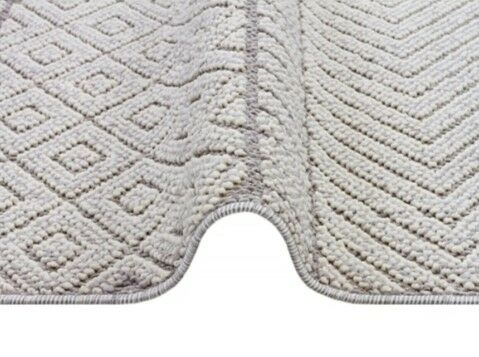 Türkmen Halı Oslo 19542B Gri Bukleli Modern Örgü Saçaklı Halı