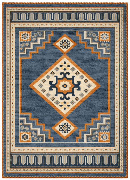 Drom Pamuk Dokuma Taban Kaymaz Şönil Makinede Yıkanabilir Klasik Desen Çerçeveli Salon Yatak Odası Mutfak Koridor Yolluk Halı