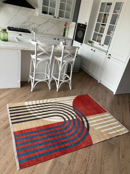 Base Vintage Kaymaz Taban Kilim Retro Eskitme Halı Yolluk B10