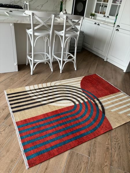 Base Vintage Kaymaz Taban Kilim Retro Eskitme Halı Yolluk B10