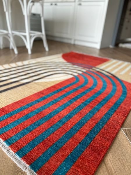 Base Vintage Kaymaz Taban Kilim Retro Eskitme Halı Yolluk B10