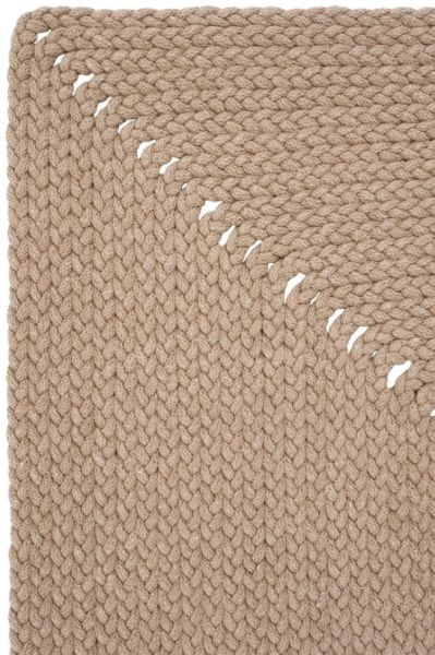 Lunox Bej Hasır Örgü Çift Taraflı Dokuma Yolluk Jüt Kilim Dikdörtgen Banyo Paspası