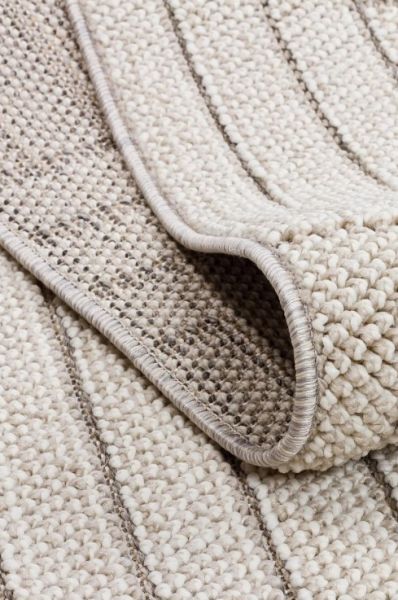 Türkmen Halı Oslo 19670A Gri Bukleli Modern Örgü Saçaklı Halı