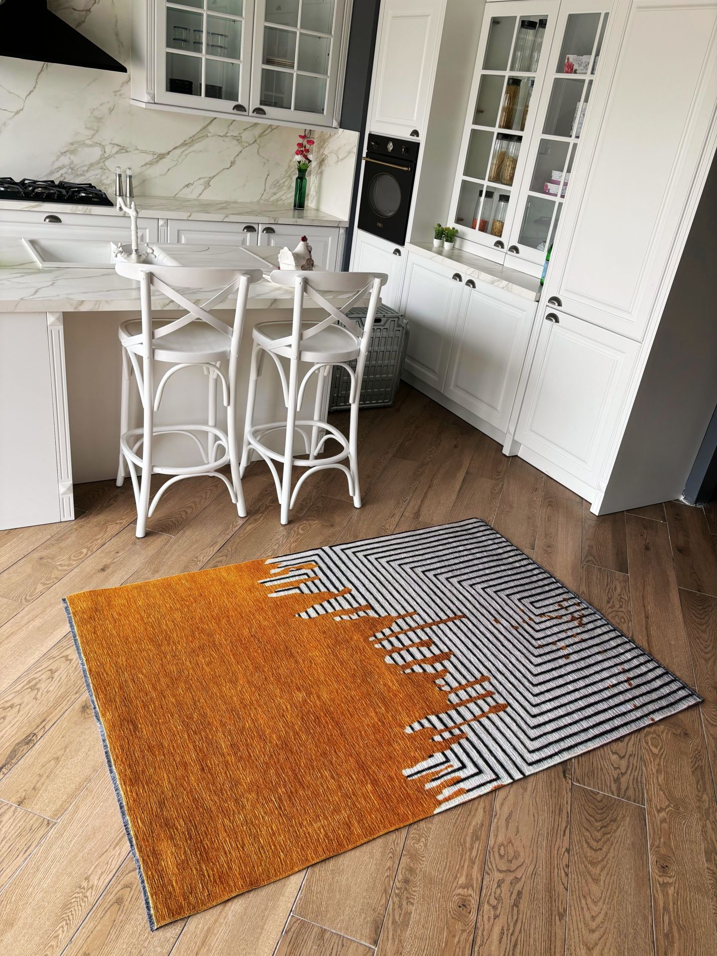 Base Vintage Kaymaz Taban Kilim Retro Eskitme Halı Yolluk B11