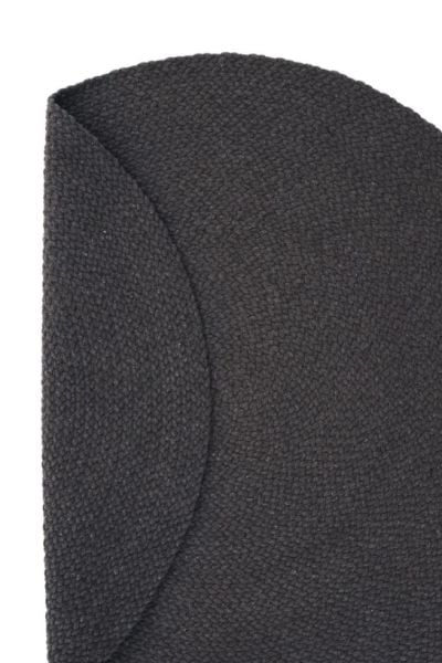 Lunox Antrasit Hasır Örgü Çift Taraflı Dokuma Yolluk Jüt Kilim Yuvarlak Banyo Paspası