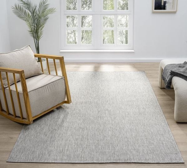 Seyran Halı Bombay 663 Gri Hasır Dokulu Modern Dokuma Taban Hav Toz Vermez Halı