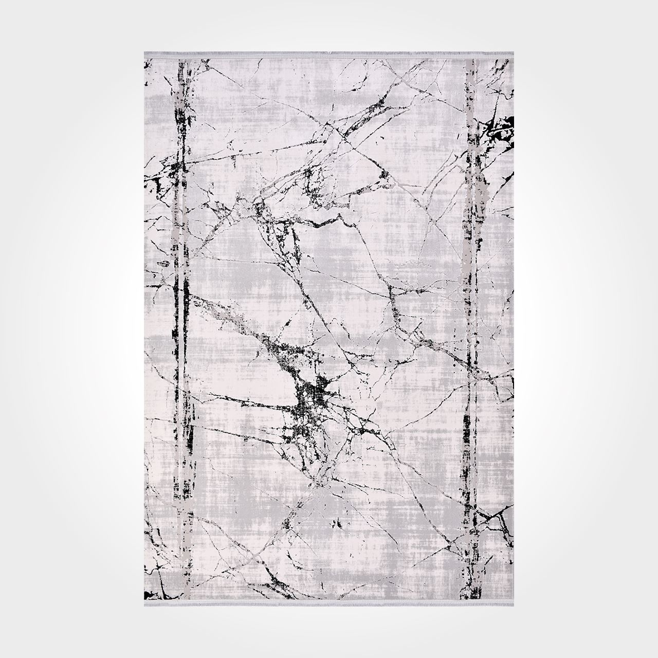 Crea Halı Stone Koleksiyonu 17103 Modern Makine Halısı Gri Siyah My Crea Home 80x200