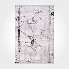 Crea Halı Stone Koleksiyonu 17103 Modern Makine Halısı Gri Siyah My Crea Home 80x200