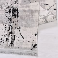 Crea Halı Stone Koleksiyonu 17103 Modern Makine Halısı Gri Siyah My Crea Home 80x200