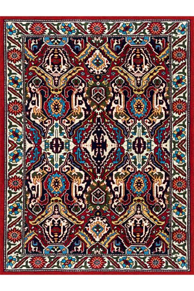 Drom Kaymaz Tabanlı Yıkanabilir Multi Geleneksel Motifli Salon Halısı Mutfak Halısı