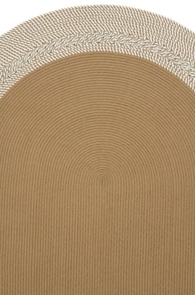 Milda 122 Kahverengi Jüt Hasırlı El Örgüsü Çift Taraflı Kilim Oval Jüt Halı