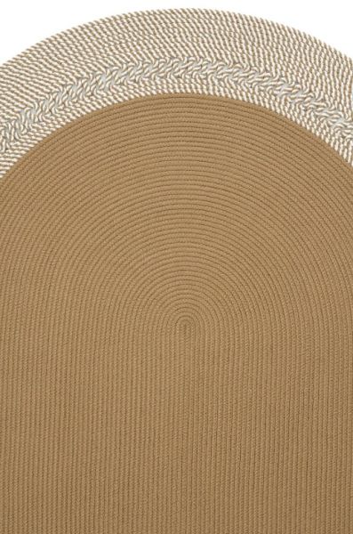 Milda 122 Kahverengi Jüt Hasırlı El Örgüsü Çift Taraflı Kilim Oval Jüt Halı