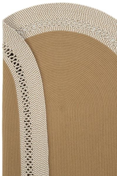 Milda 122 Kahverengi Jüt Hasırlı El Örgüsü Çift Taraflı Kilim Oval Jüt Halı