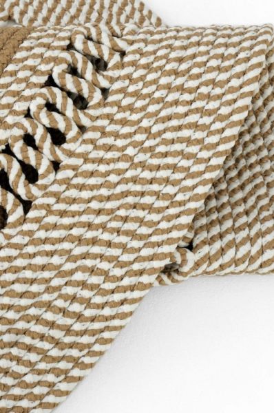 Milda 122 Kahverengi Jüt Hasırlı El Örgüsü Çift Taraflı Kilim Oval Jüt Halı