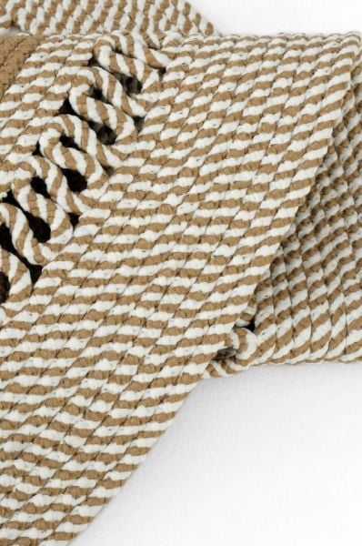 Milda 122 Kahverengi Jüt Hasırlı El Örgüsü Çift Taraflı Kilim Oval Jüt Halı 80x150