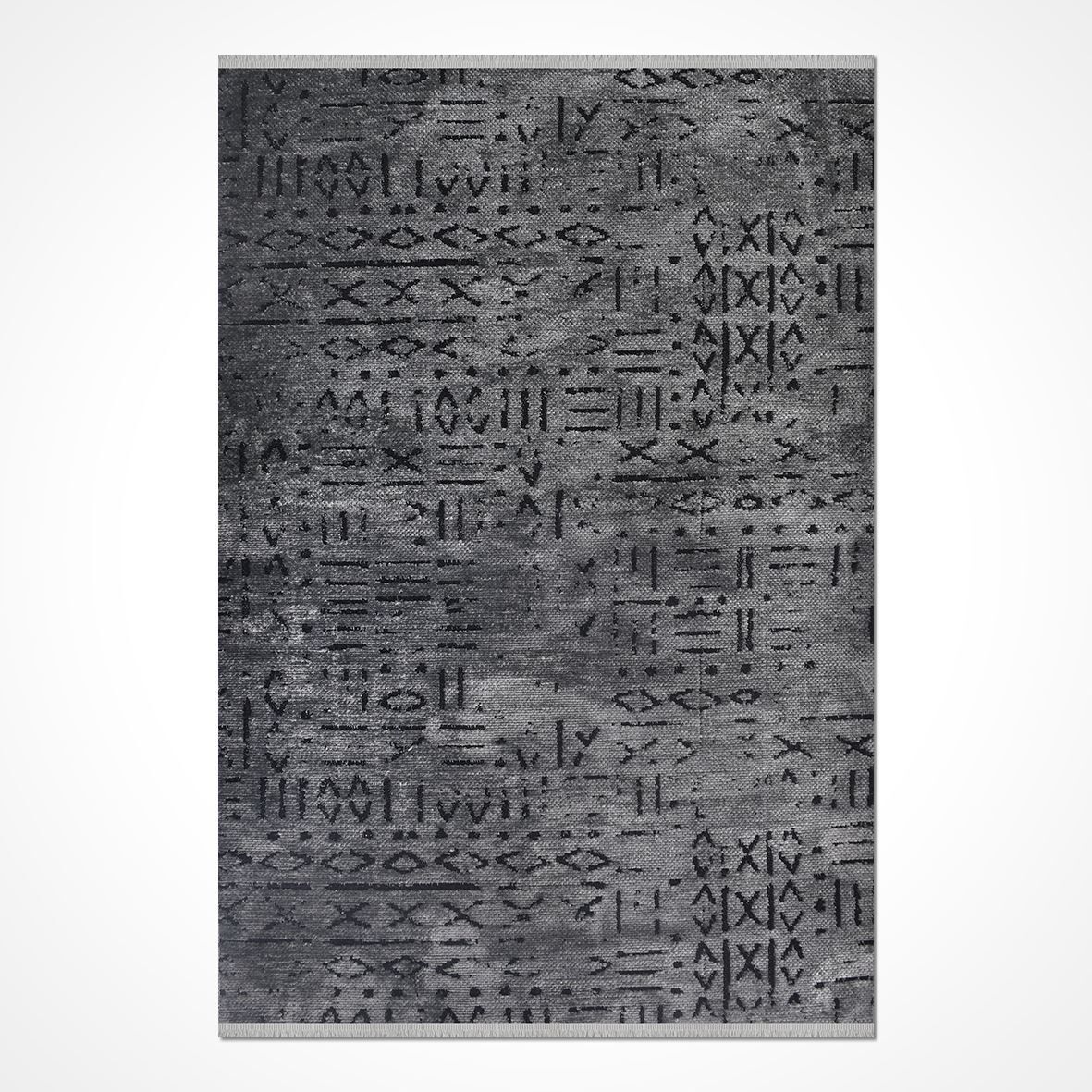 Crea Halı Vena Koleksiyonu 8018S Dokuma Kaymaz Tabanlı Modern Halı Koyu Beyaz My Crea Home 80x150