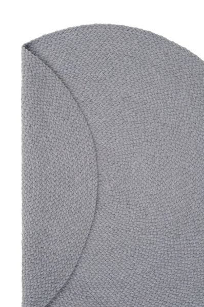 Lunox Gri Hasır Örgü Çift Taraflı Dokuma Yolluk Jüt Kilim Yuvarlak Banyo Paspası