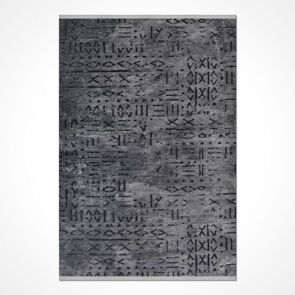 Crea Halı Vena Koleksiyonu 8018S Dokuma Kaymaz Tabanlı Modern Halı Koyu Beyaz My Crea Home 100x200