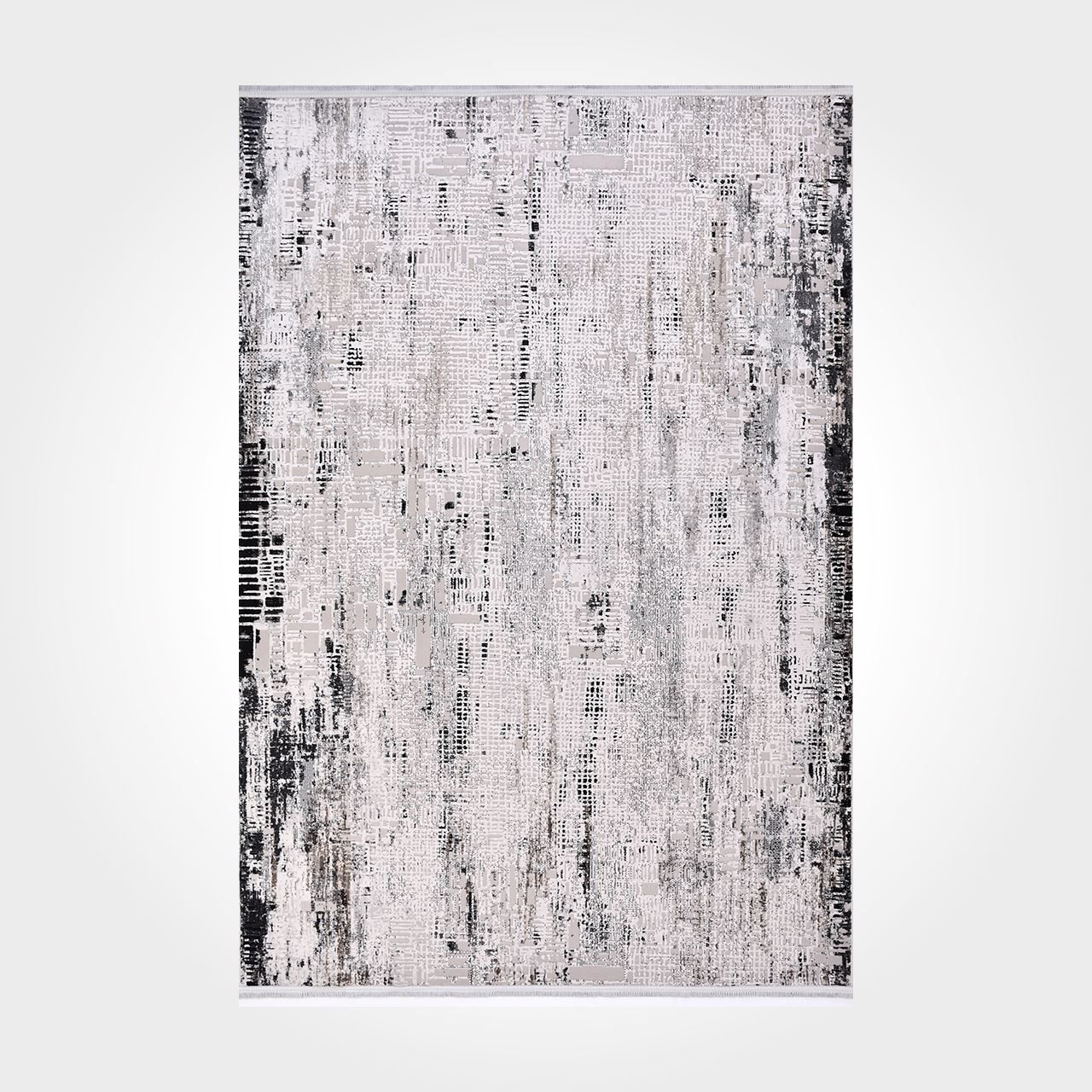 Crea Halı Stone Koleksiyonu 17104 Modern Makine Halısı Gri Siyah My Crea Home 80x200