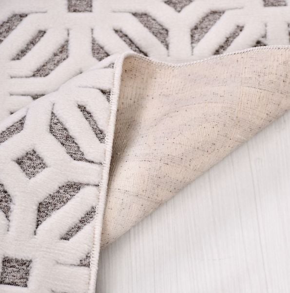 Crea Halı Havai HP03K Beyaz Gri Ekstra Yumuşak Tuşeli Hav Toz Vermez Salon Halısı My Crea Home