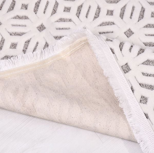 Crea Halı Havai HP03K Beyaz Gri Ekstra Yumuşak Tuşeli Hav Toz Vermez Salon Halısı My Crea Home