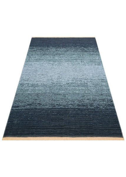 Eko Halı Kutnu KTN 01 Antrasit Ombre Renk Geçişli Yıkanabilir Pamuk Dokuma Çift Taraflı Kilim