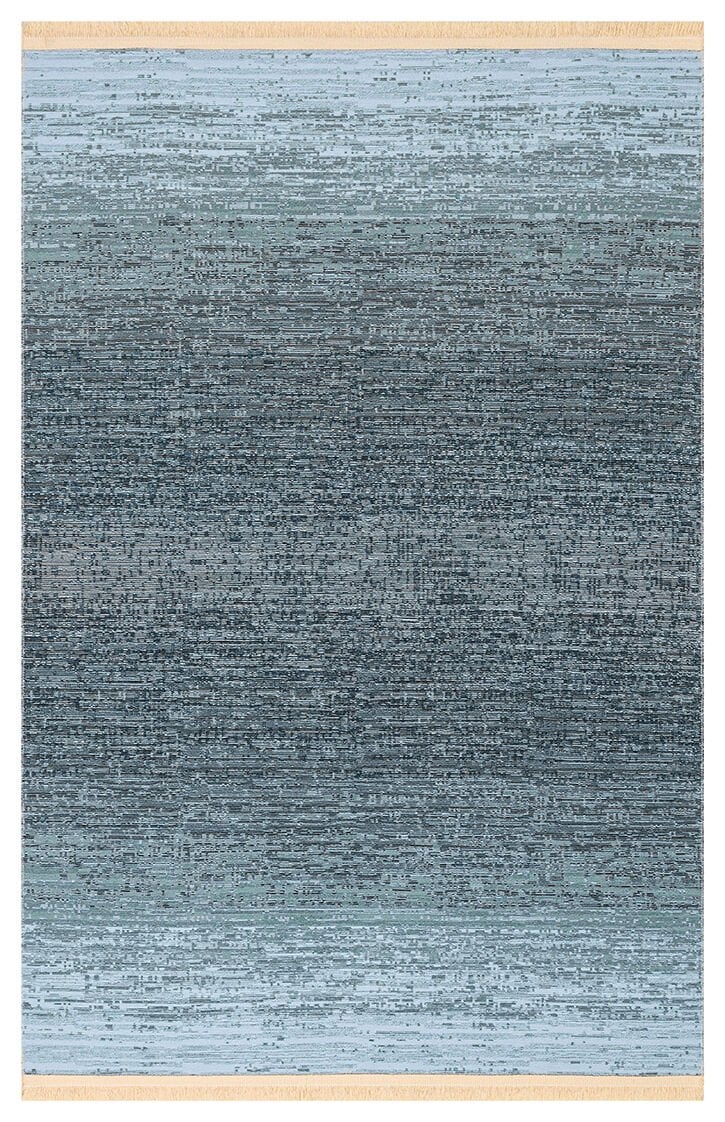 Eko Halı Kutnu KTN 01 Antrasit Ombre Renk Geçişli Yıkanabilir Pamuk Dokuma Çift Taraflı Kilim