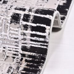 Crea Halı Stone Koleksiyonu 17104 Modern Makine Halısı Gri Siyah My Crea Home 120x180