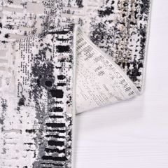 Crea Halı Stone Koleksiyonu 17104 Modern Makine Halısı Gri Siyah My Crea Home 120x180