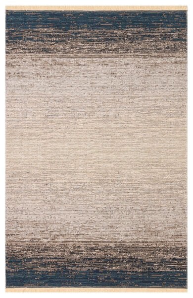 Eko Halı Kutnu KTN 01 Marine Beige Ombre Renk Geçişli Yıkanabilir Pamuk Dokuma Çift Taraflı Kilim