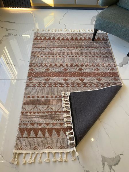 Halımax Dara Kaymaz Tabanlı Örgü Saçaklı Multi Modern Halı 199