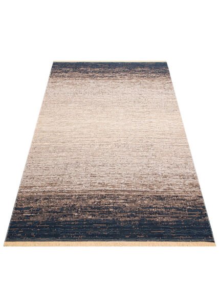 Eko Halı Kutnu KTN 01 Marine Beige Ombre Renk Geçişli Yıkanabilir Pamuk Dokuma Çift Taraflı Kilim