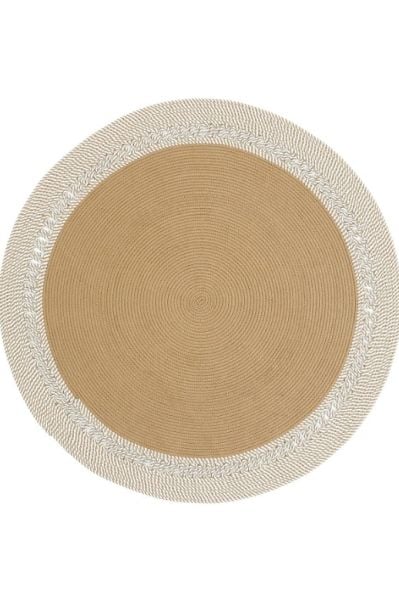 Milda 122 Kahverengi Jüt Hasırlı El Örgüsü Çift Taraflı Kilim Yuvarlak Jüt Halı