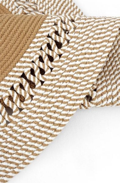 Milda 122 Kahverengi Jüt Hasırlı El Örgüsü Çift Taraflı Kilim Yuvarlak Jüt Halı 90x90
