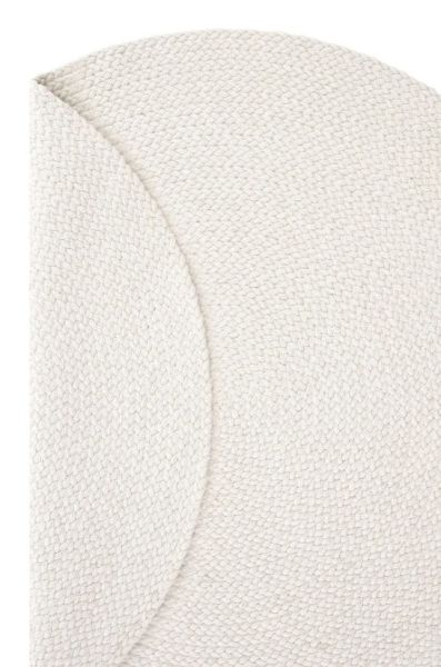 Lunox Beyaz Hasır Örgü Çift Taraflı Dokuma Yolluk Jüt Kilim Yuvarlak Banyo Paspası