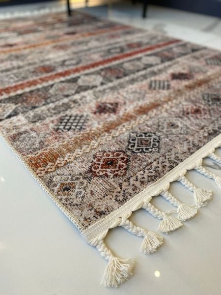 Halımax Dara Kaymaz Taban Örgü Saçaklı Multi Modern Halı 204