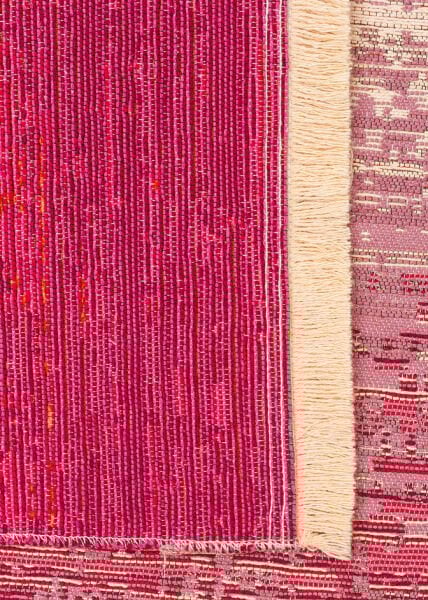Eko Halı Kutnu KTN 01 Terra Pink Ombre Renk Geçişli Yıkanabilir Pamuk Dokuma Çift Taraflı Kilim