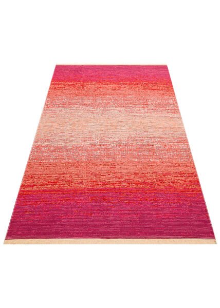 Eko Halı Kutnu KTN 01 Terra Pink Ombre Renk Geçişli Yıkanabilir Pamuk Dokuma Çift Taraflı Kilim