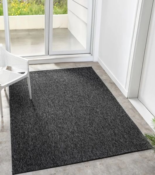 Seyran Halı Bombay 663 Antrasit Hasır Dokulu Modern Dokuma Taban Hav Toz Vermez Halı