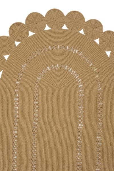 Milda 121 Kahverengi Jüt Hasırlı El Örgüsü Çift Taraflı Kilim Oval Jüt Halı