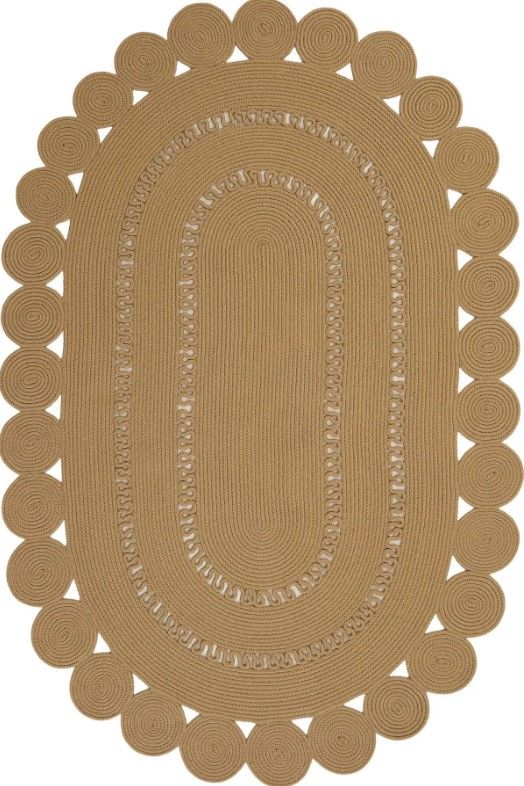 Milda 121 Kahverengi Jüt Hasırlı El Örgüsü Çift Taraflı Kilim Oval Jüt Halı