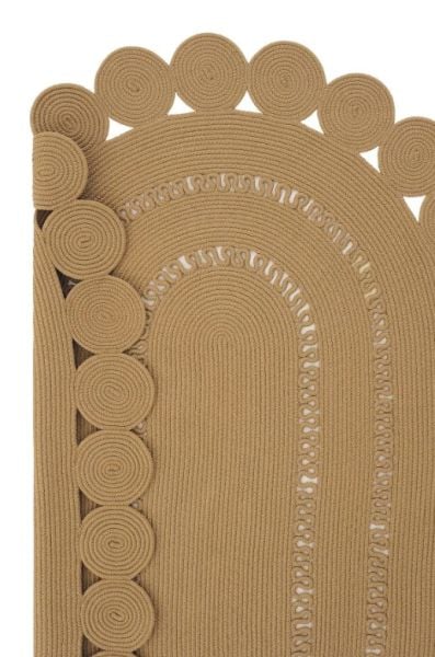 Milda 121 Kahverengi Jüt Hasırlı El Örgüsü Çift Taraflı Kilim Oval Jüt Halı 80x150