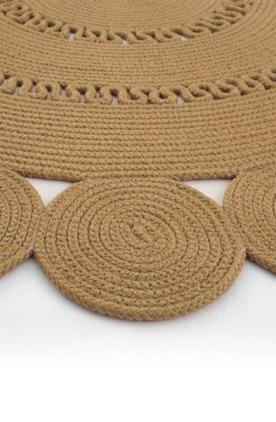 Milda 121 Kahverengi Jüt Hasırlı El Örgüsü Çift Taraflı Kilim Oval Jüt Halı 120x180