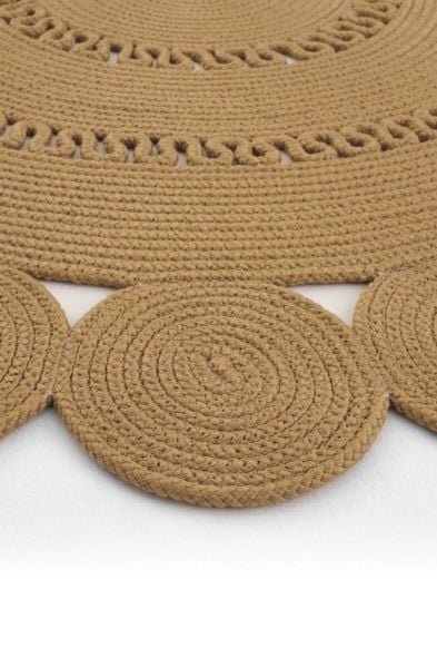 Milda 121 Kahverengi Jüt Hasırlı El Örgüsü Çift Taraflı Kilim Oval Jüt Halı 80x150