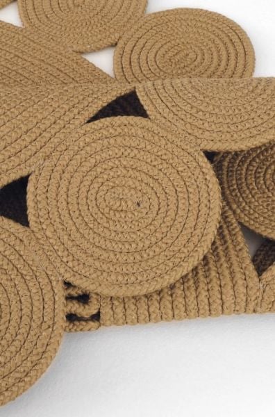 Milda 121 Kahverengi Jüt Hasırlı El Örgüsü Çift Taraflı Kilim Oval Jüt Halı 80x150