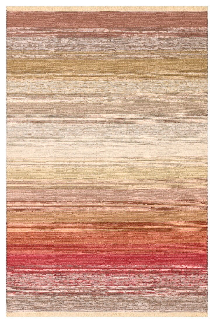 Eko Halı Kutnu KTN 02 Natural Terra Ombre Renk Geçişli Yıkanabilir Pamuk Dokuma Çift Taraflı Kilim
