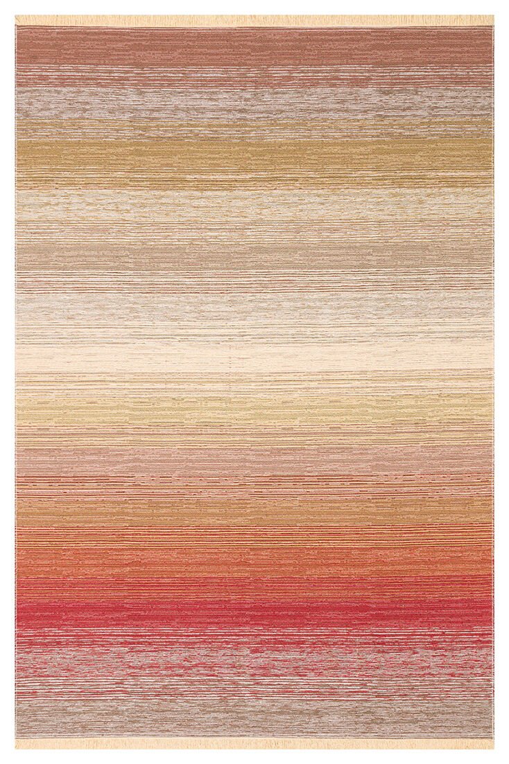 Eko Halı Kutnu KTN 02 Natural Terra Ombre Renk Geçişli Yıkanabilir Pamuk Dokuma Çift Taraflı Kilim